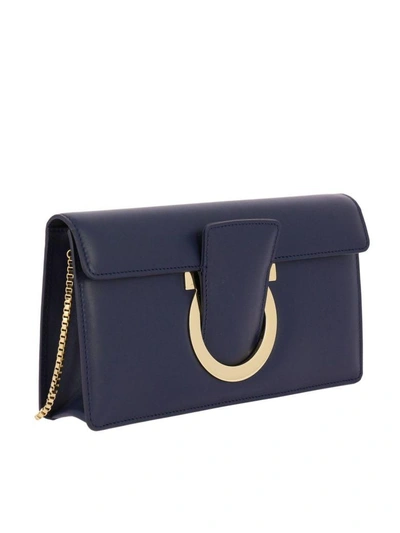 Shop Ferragamo Clutch Shoulder Bag Women Salvatore  In Blue