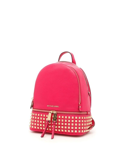 Shop Michael Michael Kors Medium Rhea Backpack In Ultra Pinkfuxia