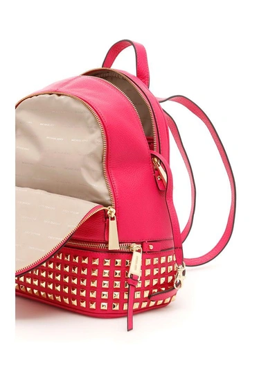 Shop Michael Michael Kors Medium Rhea Backpack In Ultra Pinkfuxia