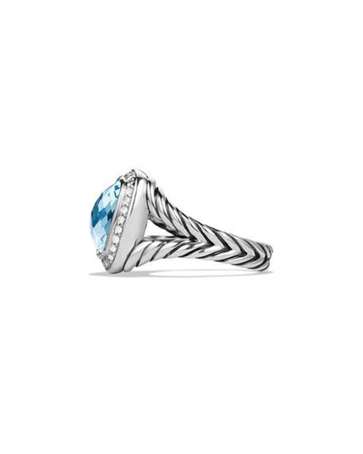 Shop David Yurman 11mm Albion Ring With Diamonds In Blue Topaz