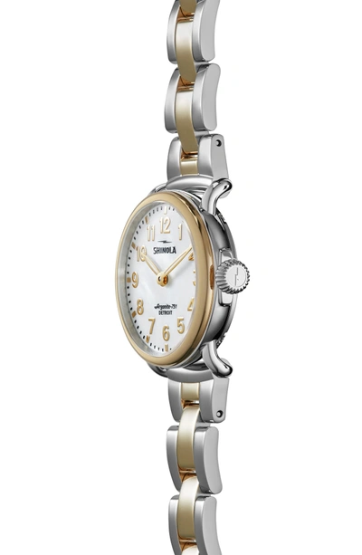 Shop Shinola Runwell Bracelet Watch, 28mm In Gold/ Silver