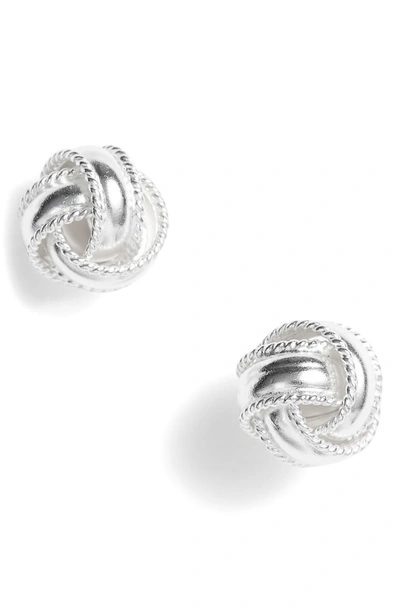 Shop Argento Vivo Love Knot Stud Earrings In Silver
