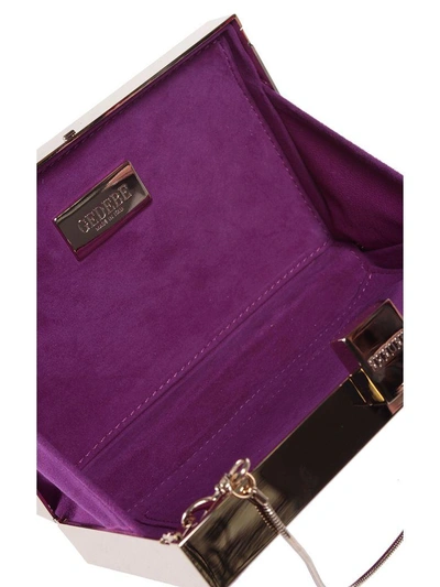 Shop Gedebe Boxy Monkey Cactus Embellished Suede And Metal Clutch In Viola