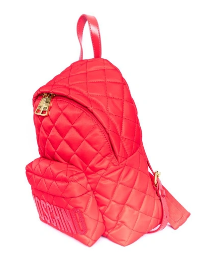 Shop Moschino Quilted Backpack In 2115c
