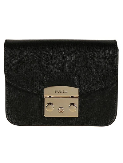 Shop Furla Mini Metropolis Shoulder Bag In Black