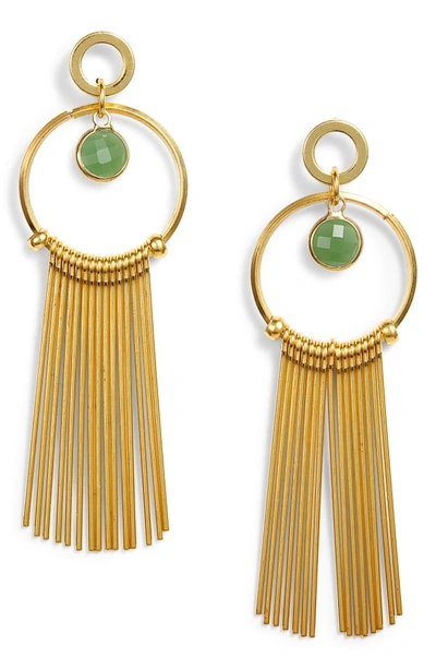 Shop Elise M Lilia Spike & Crystal Hoop Earrings In Jade