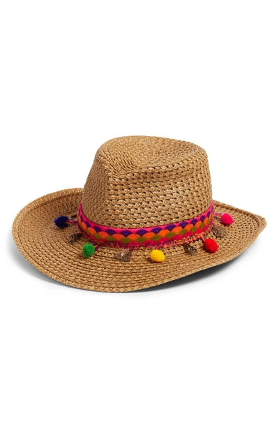 Shop Eric Javits Sunny Squishee Western Hat - Brown In Natural Mix