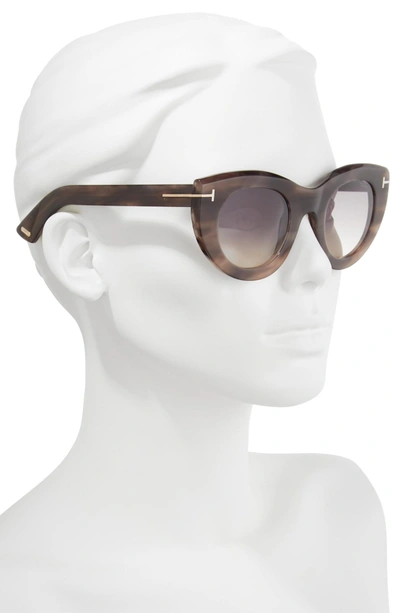 Shop Tom Ford Marcella 48mm Cat Eye Sunglasses - Rose Havana/ Smoke