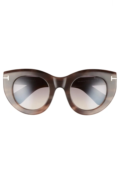 Shop Tom Ford Marcella 48mm Cat Eye Sunglasses - Rose Havana/ Smoke