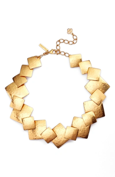 Shop Oscar De La Renta Geo Collage Collar Necklace In Gold