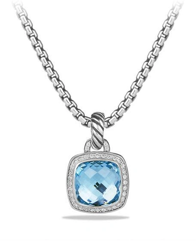 Shop David Yurman Albion Stone Pendant With Diamonds In Blue Topaz