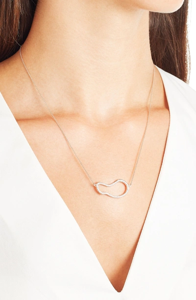 Shop Monica Vinader Riva Diamond Pod Necklace In Rose Gold/ Diamond