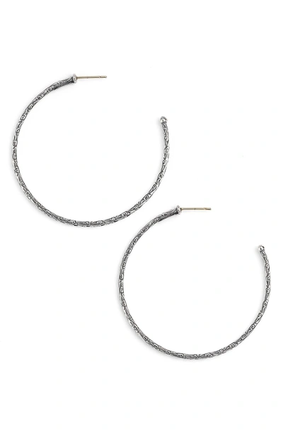 Shop Konstantino 'silver Classics' Medium Etched Hoop Earrings