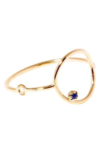 Shop Sarah & Sebastian 'stone Bubble' Gold & Sapphire Ring In Yellow Gold