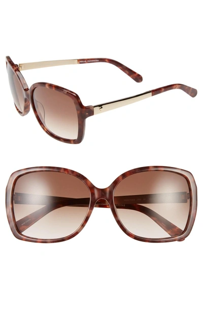 Shop Kate Spade 'darrilyn' 58mm Butterfly Sunglasses - Blush Tortoise