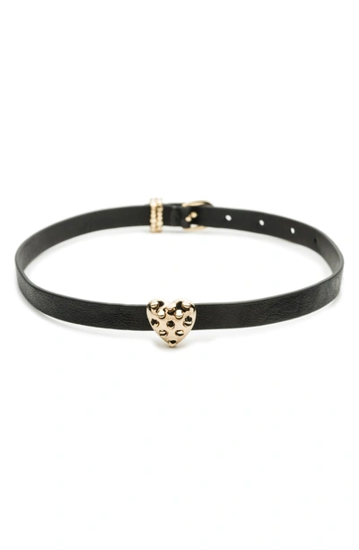 Shop Alexis Bittar Grater Heart Slider Leather Wrap Bracelet In Black/ Gold