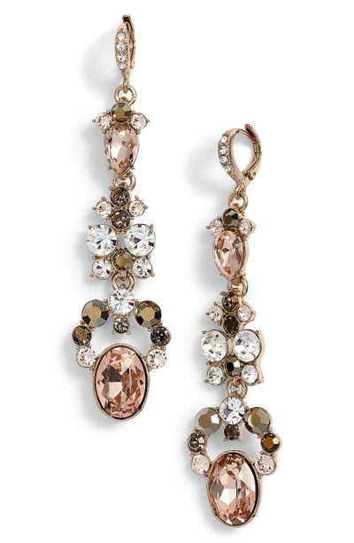 Shop Givenchy Drama Linear Crystal Earrings In Gold