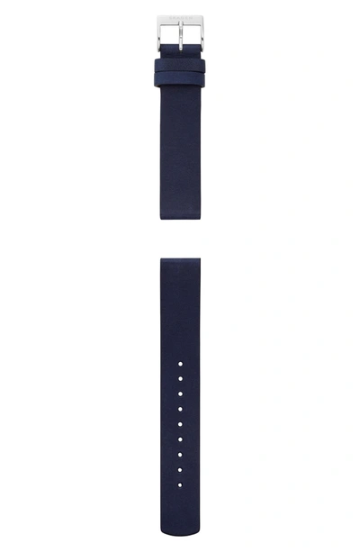 Shop Skagen Leather Watch Strap, 16mm In Navy