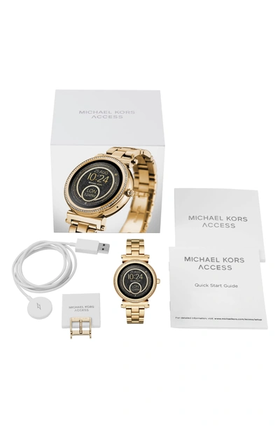 Shop Michael Kors Sofie Smart Bracelet Watch, 42mm In Gold/ Black/ Gold