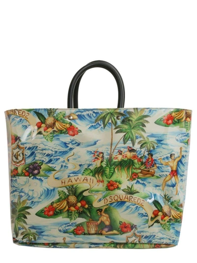 Shop Dsquared2 Hawaii Printed Tote Bag In Multicolor