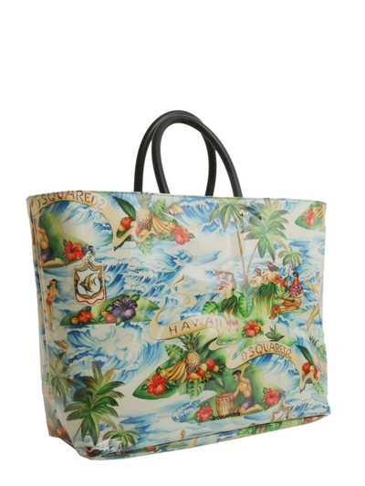 Shop Dsquared2 Hawaii Printed Tote Bag In Multicolor