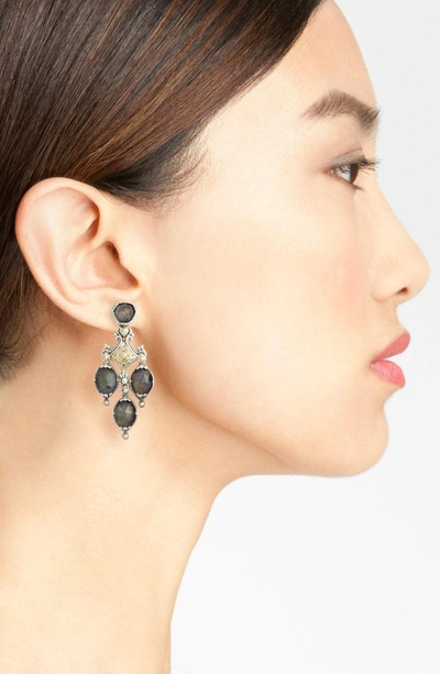 Shop Konstantino Cassiopeia Triple Drop Chandelier Earrings In Labradorite