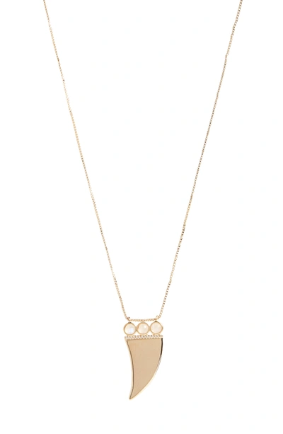 Shop Melanie Auld Hendrix Horn Pendant Necklace In Moonstone/ Gold