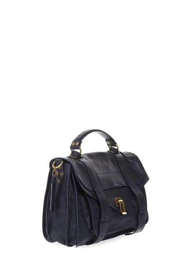 Shop Proenza Schouler Ps1 Medium Leather Bag In Midnight