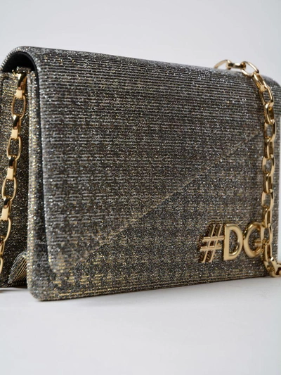 Shop Dolce & Gabbana Shoulder Bag Galassia In Oro-argento