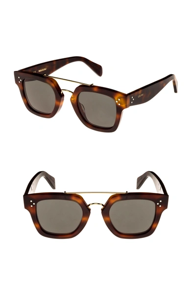 Shop Celine 47mm Gradient Square Sunglasses - Blonde Havana/ Green