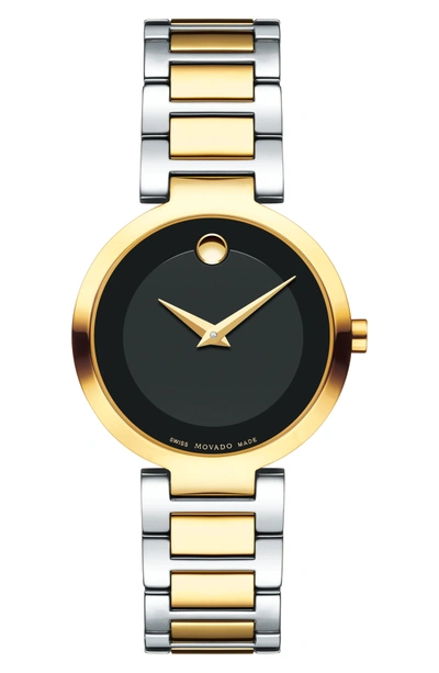 Shop Movado Modern Classic Bracelet Watch, 28mm In Silver/ Black/ Gold