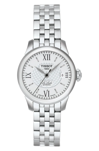 Shop Tissot Le Locle Automatic Bracelet Watch, 25mm In Silver