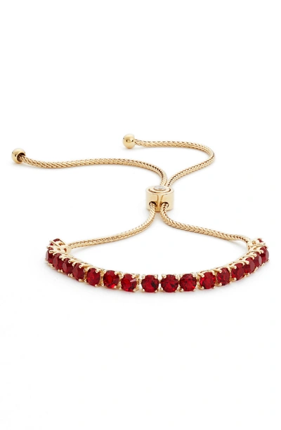 Shop Givenchy Adjustable Crystal Bracelet In Red/ Gold