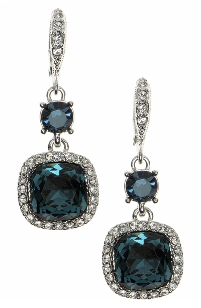 Shop Givenchy Crystal Drop Earrings In Blue / Silver