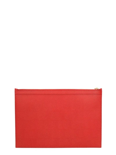 Shop Thom Browne Zipper Folio Pochette In Red