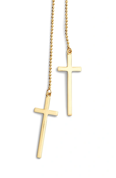 Shop Argento Vivo Modern Cross Lariat Necklace In Gold