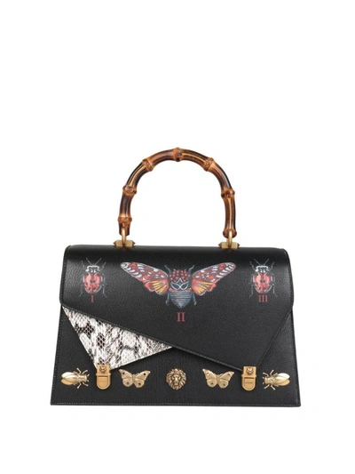 Shop Gucci Ottilia Leather Bag In Nero