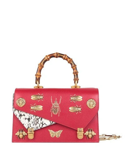 Shop Gucci Ottilia Leather Bag In Rosso