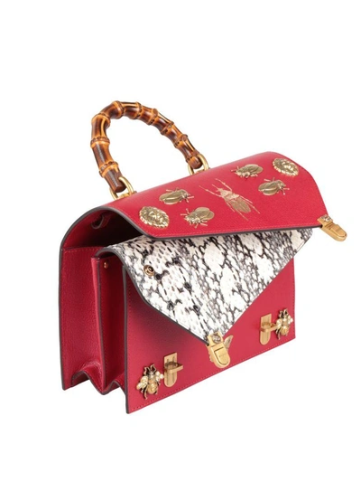 Shop Gucci Ottilia Leather Bag In Rosso