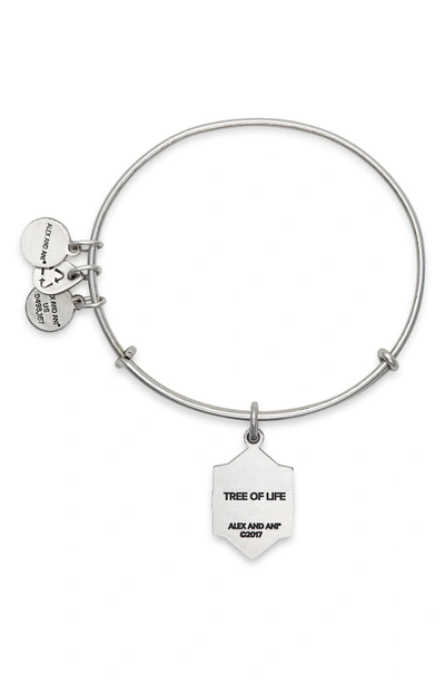 Shop Alex And Ani Tree Of Life Adjustable Wire Bangle In Russian Silver