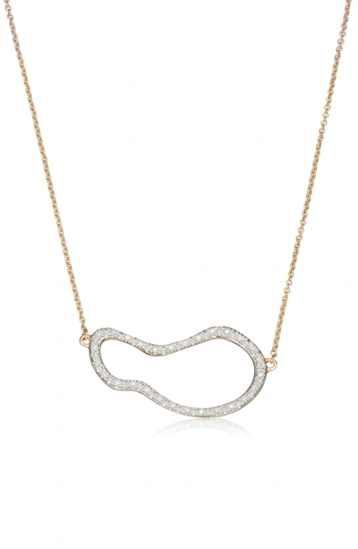 Shop Monica Vinader Riva Pod Diamond Pendant Necklace In Gold