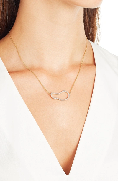 Shop Monica Vinader Riva Pod Diamond Pendant Necklace In Gold