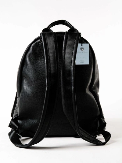 Shop Chiara Ferragni Eye Backpack In Black