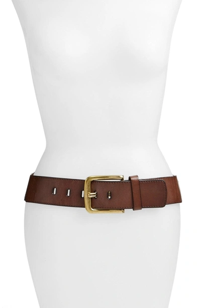 Shop Elise M 'sheila' Leather Belt In Brown