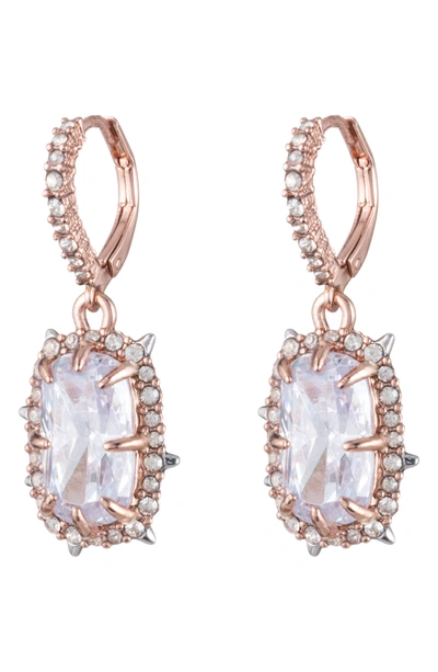 Shop Alexis Bittar Crystal Drop Earrings In Rose Gold