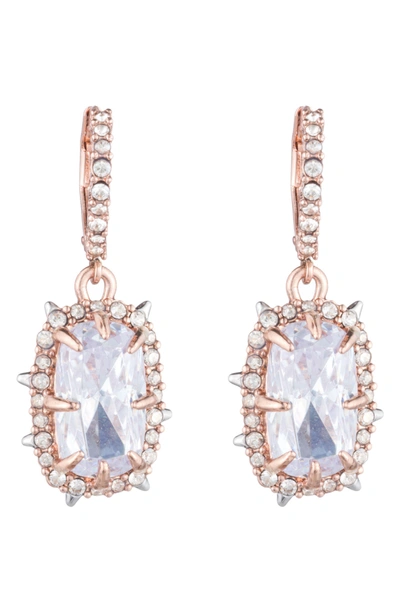 Shop Alexis Bittar Crystal Drop Earrings In Rose Gold