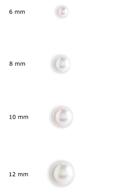 Shop Majorica Round Simulated Pearl Stud Earrings In White/ Gold