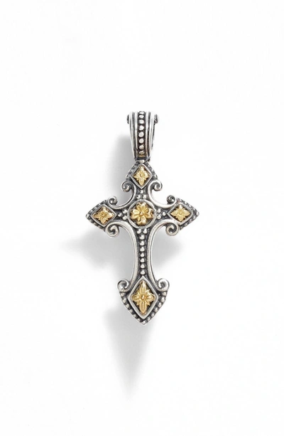 Shop Konstantino 'hebe' Petite Cross Pendant In Silver/ Gold