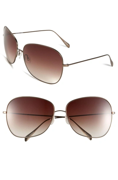 Shop Oliver Peoples Elsie 64mm Oversize Metal Sunglasses In Walnut/ Brown Gradient