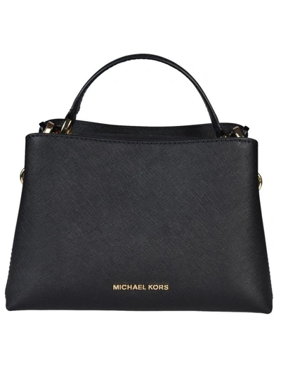 Shop Michael Kors Portia Small Saffiano Tote In Black